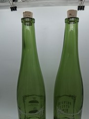2 Green Wine Bottles With W-2068 4/5 Quarts Tall Wine Bottle
