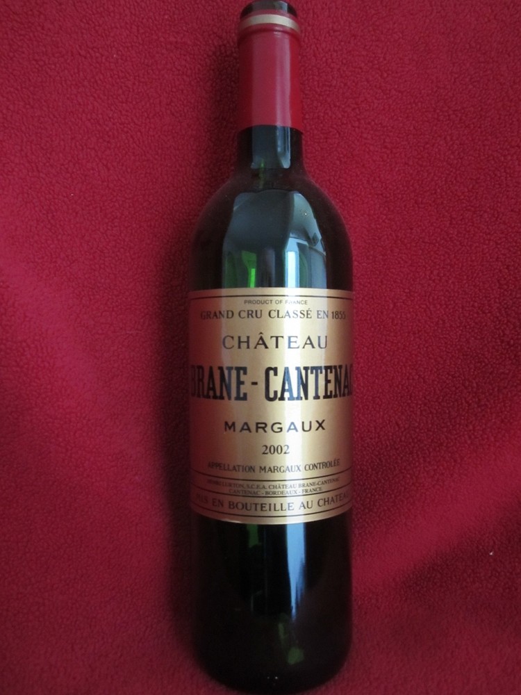 2002 Chateau Brane – Cantenac empty wine bottle with cork
