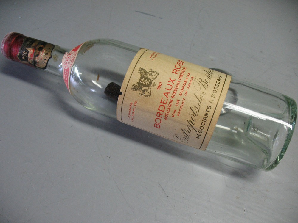 BORDEAUX ROSE ENTREPOTS DE BOUTAUT 1961 JULIUS WILE NY NUMBERED
