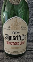 1989 Amselfelder Rosovsko Vino Wine Bottle Yugoslavia Kosovo EMPTY
