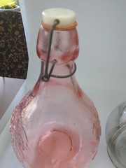 Lot Of 2 VTG CASADIS MILANO JUS DE FRUIT Pink Decanter 2 Liter & 4 Chamber Jugs