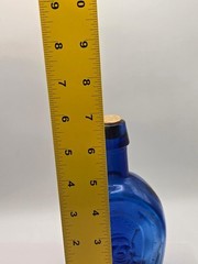 Vintage Cobalt Blue Horseshoe Bottle Thomas Jefferson James Madison 6-1/2&Prime; cork