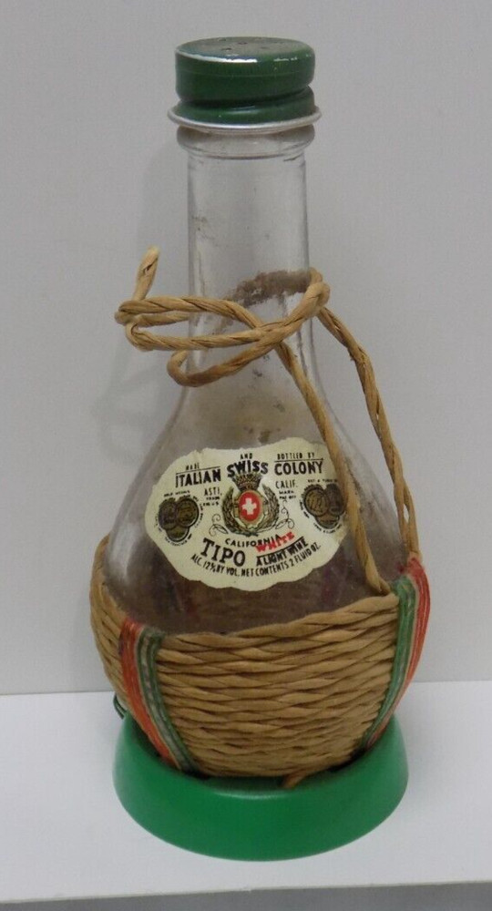 VINTAGE MINATURE WINE BOTTLE – ITALIAN SWISS COLONY TIPO – EMPTY 2oz BOTTLE