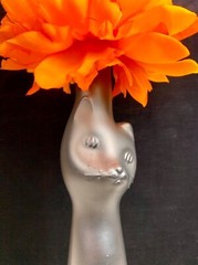 Happy Cat Riesling Matte Black Wine Bottle EMPTY Halloween Cat Decor