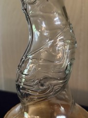 Empty Bottaro Spiral Glass Wine Bottle Italy 15.5” With Raffia wrap