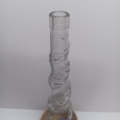 Empty Bottaro Green Spiral Glass Wine Bottle Italy 15.5&Prime; With Raffia wrap