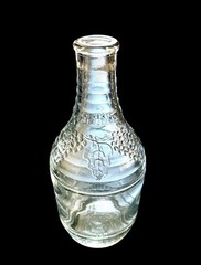 Antique 1933 Owens-Illinois Glass Co Liquor Wine Decanter Embossed Grapes Leaf
