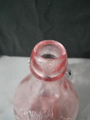 Vintage 10&Prime; Italian Jus De Fruits Pink Glass Bottle Casadis Milano wine juice