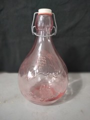 Vintage 10&Prime; Italian Jus De Fruits Pink Glass Bottle Casadis Milano wine juice