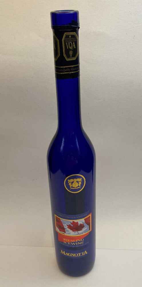 Cobalt Blue Magnotta Riesling Icewine Bottle Empty 2002 Limited Edition Canada
