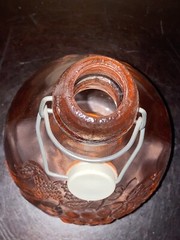 Vintage Pink Casadis Milano JUS DE FRUITS Wire Bail Stopper Wine Decanter 10.5&Prime;