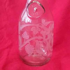 Etched Clear Glass 9 3/4&Prime; Paul Masson Wine Carafe Norman Kosarin