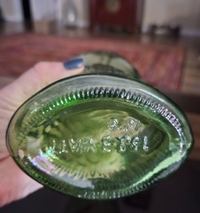 Vintage Italian Green Glass Fish Shaped Bottle Decanter 13&Prime;