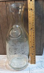 Vintage 1990 Floral Etched Norman Kosarin Carafe Paul Masson Vineyards Daffodil