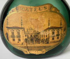 Vintage Mateus Green Glass 8.25&Prime; Bottle Portugal Rose Wine DREYFUS ASHBY & CO.