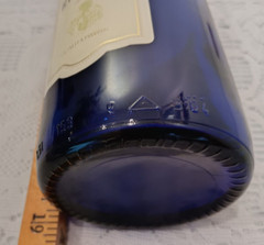 VINTAGE 2010 COBALT BLUE JOHANN FALKENBURG GLASS WINE BOTTLE 19&Prime; TALL WITH CORK