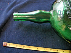 BOLLA BREVETTATA GREEN GLASS WINE BOTTLE 15 » X 10 » X5 » CAPACITY 4 LITERS