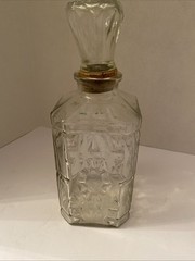 Monarch Wine Co. Clear Glass Decanter Bottle Manischewitz Brooklyn NY *EMPTY*