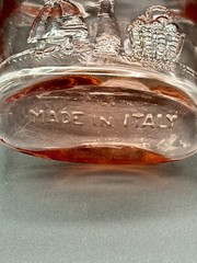 VTG Jus De Fruits Large Pink Glass Wine/Liquor Bottle w Original Rosenthal Label