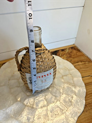 Vintage 1967 Wicker Wrapped Portugal QUINTA Lisbon Wine Bottle Empty
