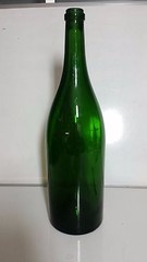 Vintage 1967 Huge 18&Prime;x 5&Prime; Dark Green Wine Bottle made in France Perfect