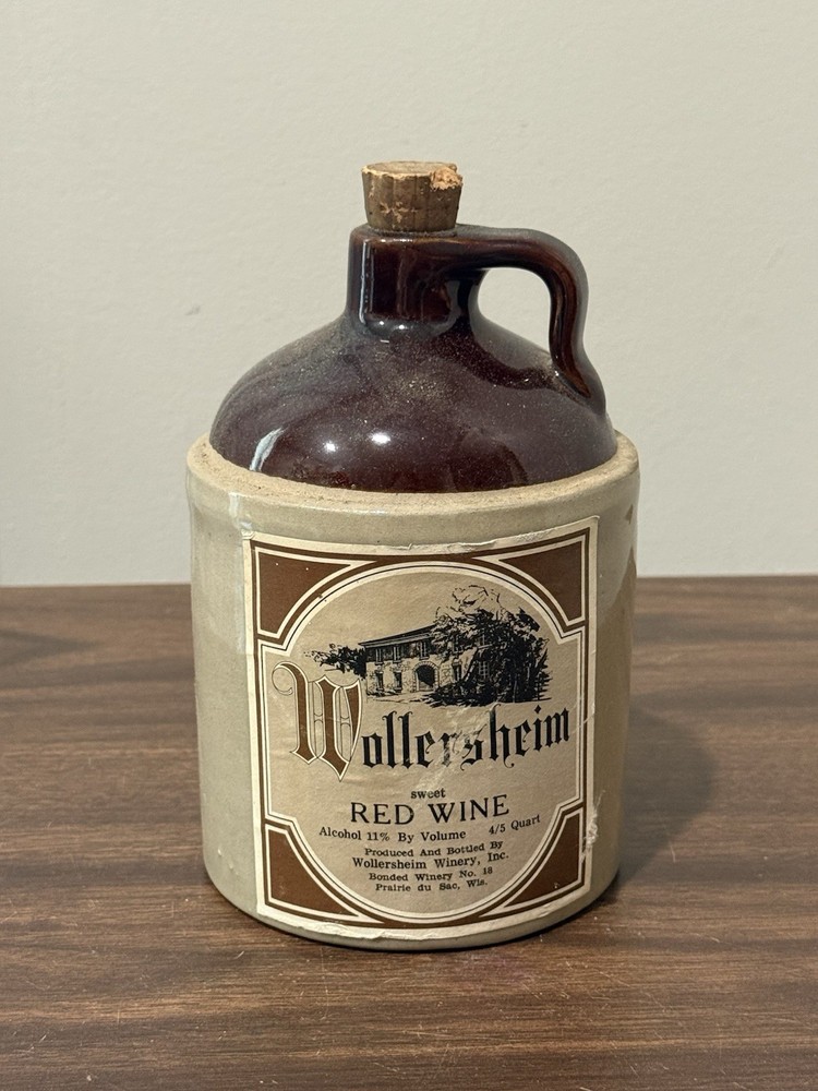 Vintage Wollersheim Red Wine Jug With Cork
