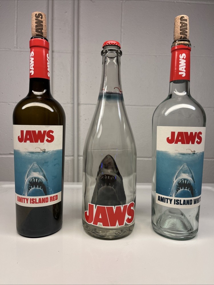 Jaws 50th Anniversary Decorative Complete 3 Wine Bottle Set