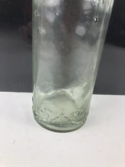 Vintage Pressed Glass Bottle Made in Spain Floral Motif