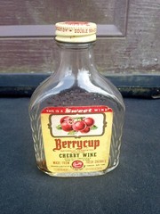 Vintage Berrycup Cherry Wine Bottle 2/5 Pint