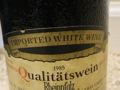 Vintage ©️1985 BLACK TOWER German White Wine Empty Bottle 750mL Crock Style- EC!