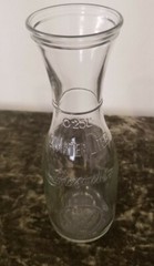 Pair Of Braswell&rsquo;s Carafes .25 Liter With Insignia Clear Glass 1/2 Bottle Server