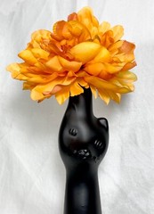 Happy Cat Riesling Matte Black Wine Bottle EMPTY Halloween Cat Decor