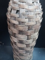 Vintage Large Wicker Wrapped Glass 24” Green Wine Bottle lamp Parts Repair