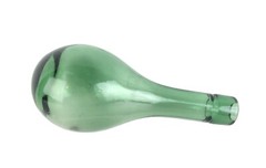 Antique Early 1900s Hand Blown Torpedo Round Bottom Green Glass Wine Bottle
