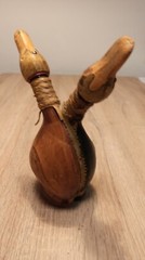 Vintage leather bottle for wine or spirits. Italy. 1980s