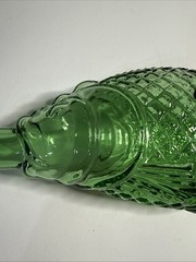 Vintage Green Glass Fish Decanter Bottle – Empty Novelty Wine Bottle 10&Prime;