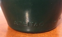 Vintage J M Da Fonseca Azeitao Green Painted Glass Bottle, Unique, Collectible