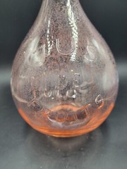 Vintage 10.5&Prime; Italian Jus De Fruits Pink Glass Wine Bottle Casadis Milano