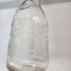 Paul Masson Norman Kosarin Wine Decanter Etched Doves Grape Vines Glass 9.75&Prime;