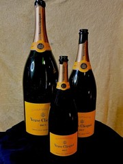 Empty Veuve Clicquot Brut Champagne Jeroboam 1.5L Bottle in Wooden Box