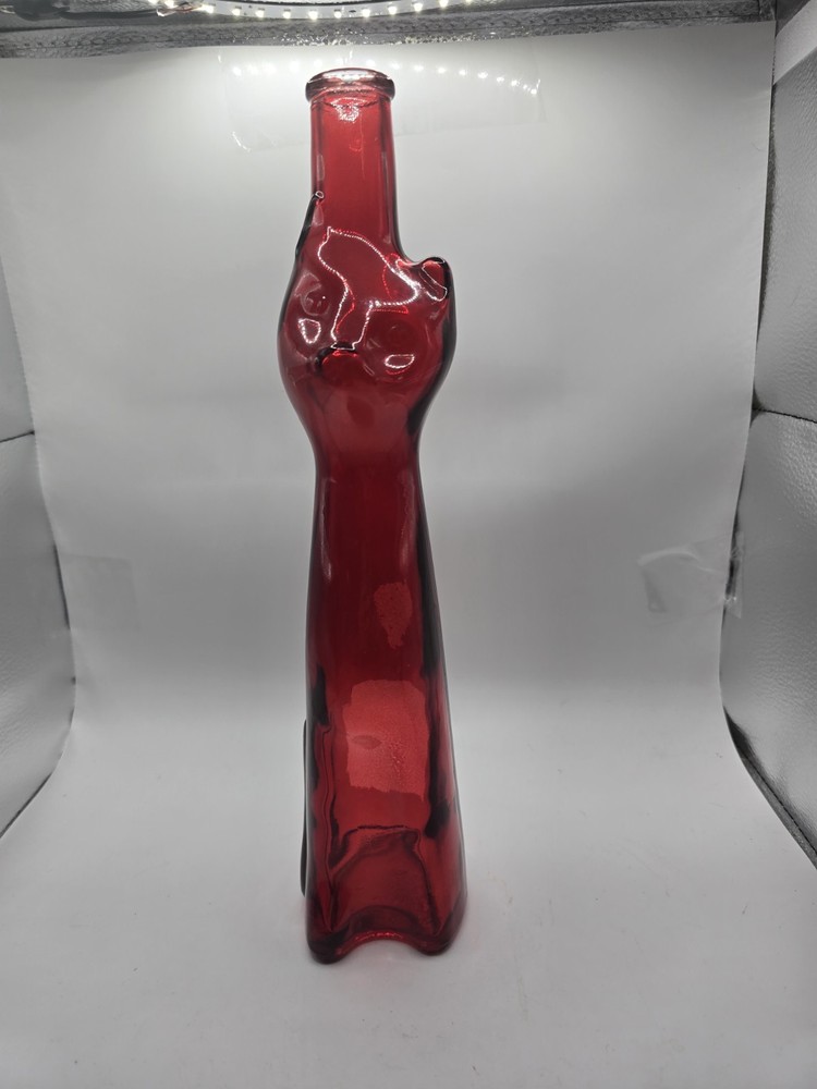 Vintage Mosel Reisling Germany ~ RED CAT Wine Bottle Empty ~ 1980 READ
