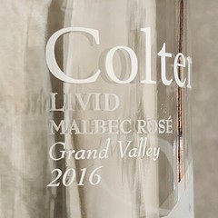 Colterris Livid Grand Valley Empty Wine Bottle – Clear Etched Glass – Colorado