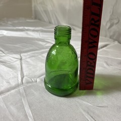 Vtg WINE WORLD 1976 Green Glass Bottle 6.3 fl. oz. Grape Wine Decor Mini Bottle