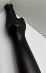Happy Cat Shaped Mosel Riesling Matte Black Wine Bottle-Meow 13 Inches