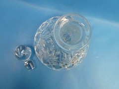 Quality Heavy Wine Captains Decanter with Stopper Clear Pressed Glass Decorative