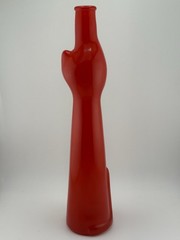 Red Happy Cat Glass Wine Bottle 13 in. Collection Fun Cats! 🐱