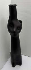 Happy Cat Shaped Mosel Riesling Matte Black Wine Bottle-Meow 13 Inches