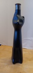 2012 Mosel Riesling Black Matte Cat Empty Wine Bottle 13 Inches Decor