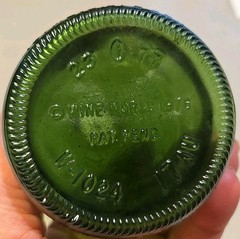 Vintage Wine World Mini Green Glass Bottle with Lid 6.3 fl.oz. 1979 Collectible