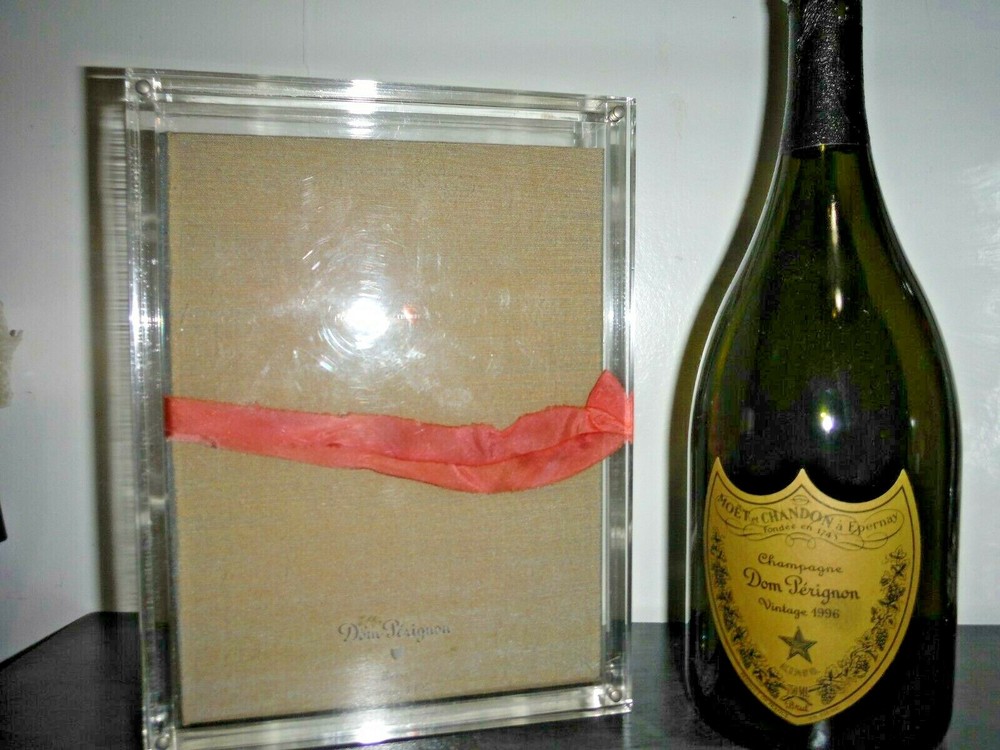 Dom Perignon 1995 Rose Acrylic Box & 1996 Champagne Empty Bottle